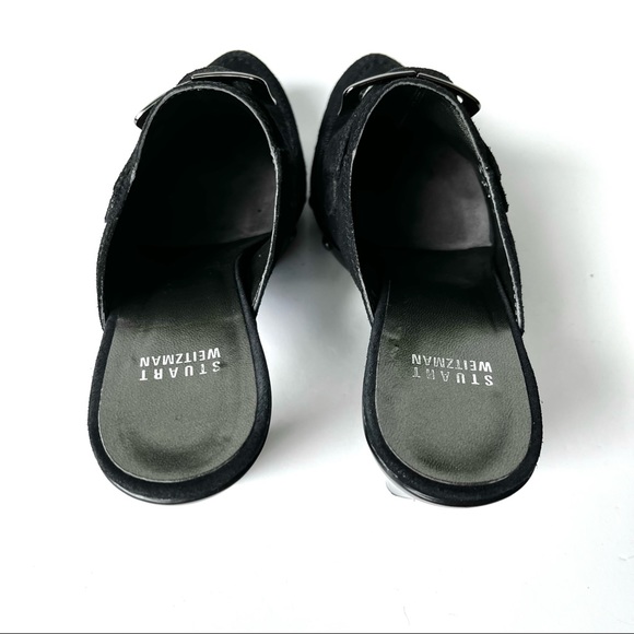 NEW IN BOX Stuart Weitzman Double Agent Black Sport/Suede Studded Mule Clogs 8.5 - Picture 10 of 13